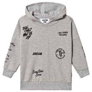 Kids Sometime Soon Carlos Hoodie in Grey Melange Size 3T